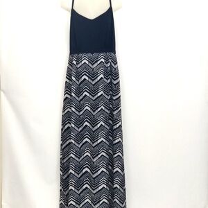J CREW  Navy and White Maxi Dress Size 14